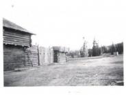 Open area near log cabin type building