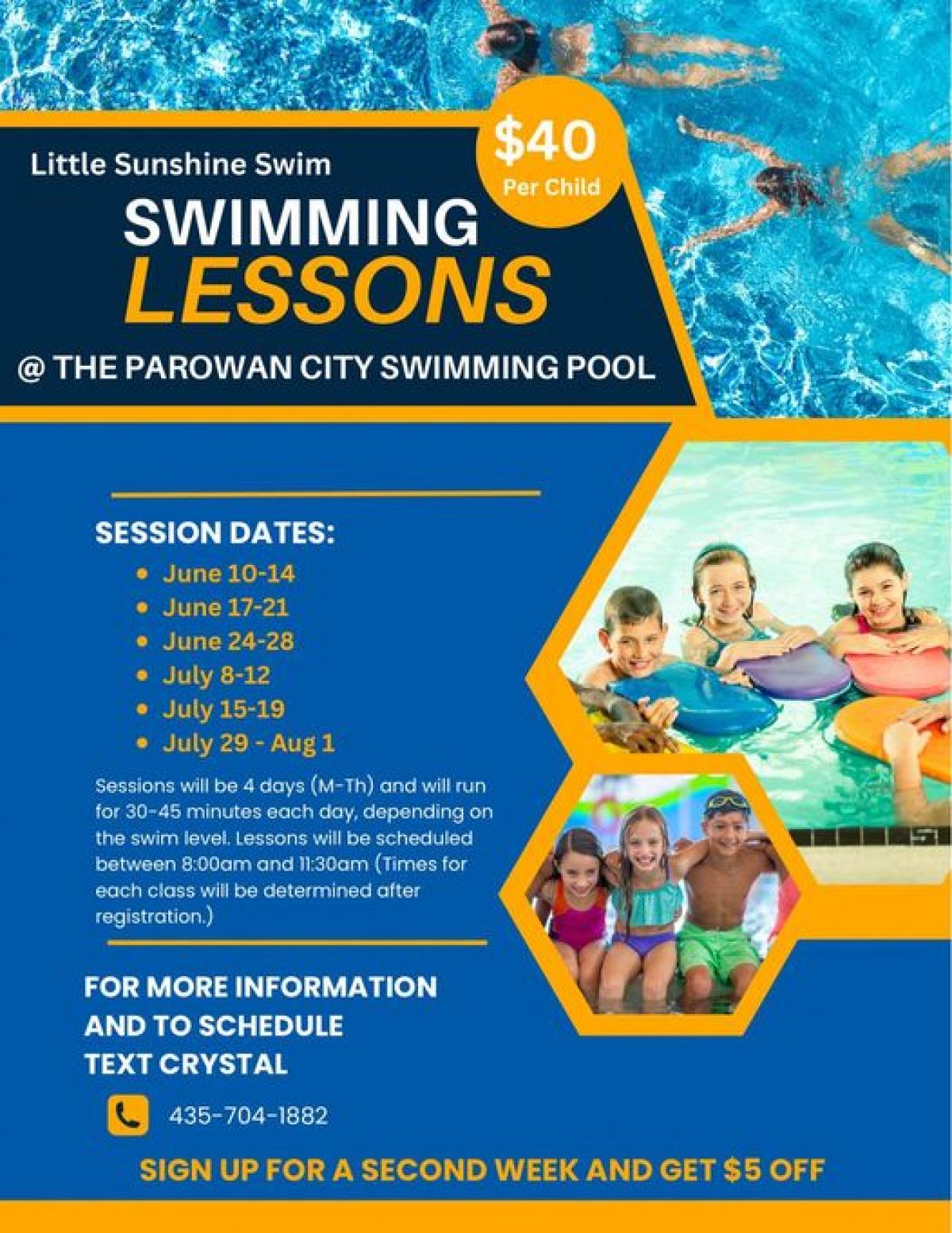 Swimming Lesson Schedule